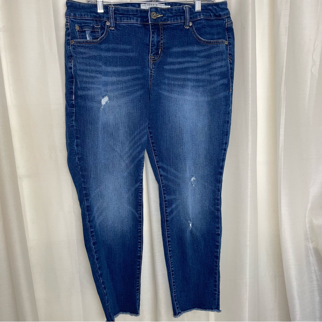 Torrid Raw Edge Distressed Boyfriend Jeans